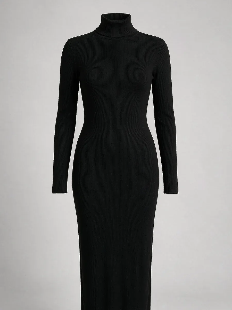 Ribbed Knit Midi Dress