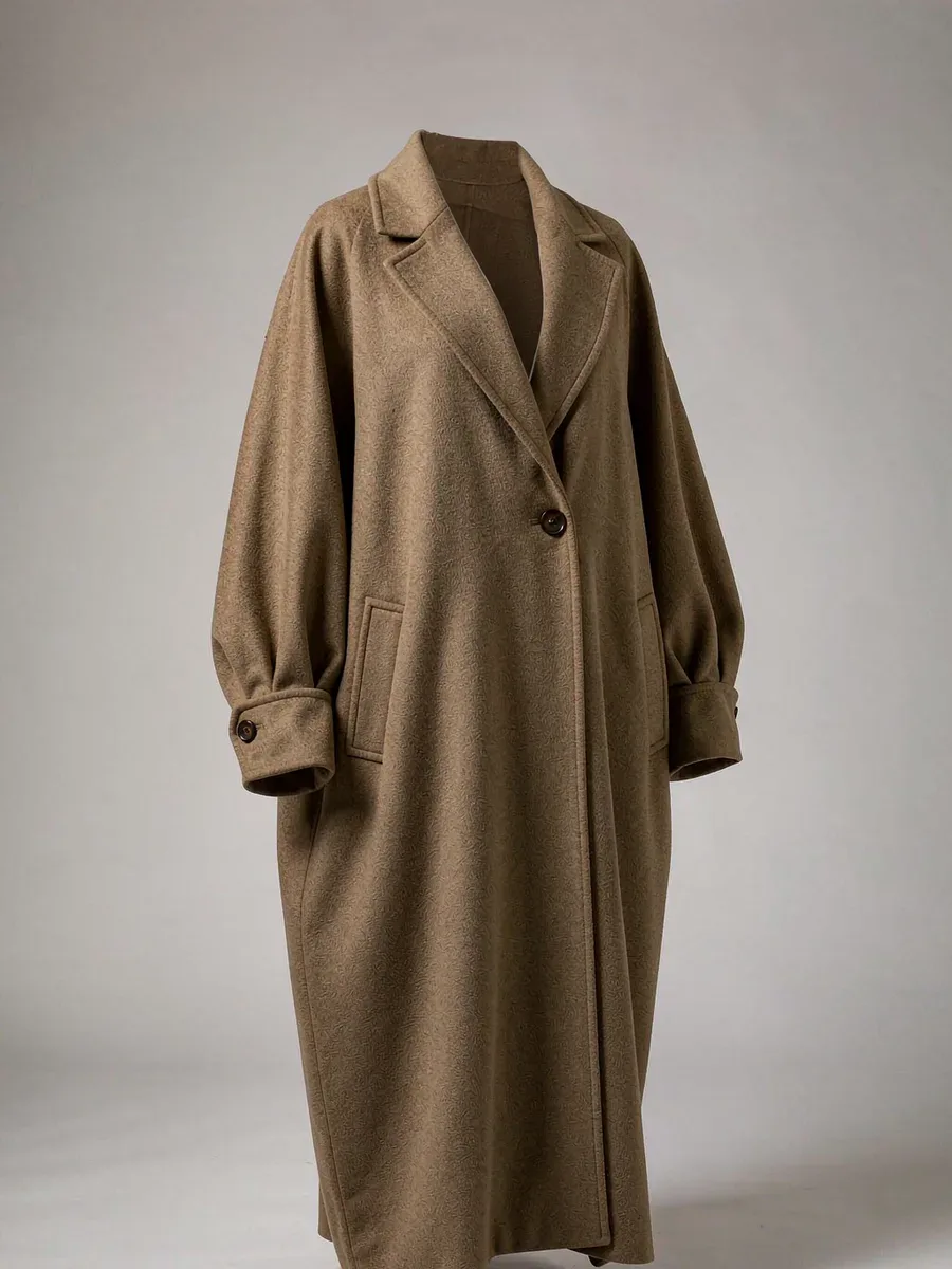 Women's Oversized Wool Blend Coat - Camel